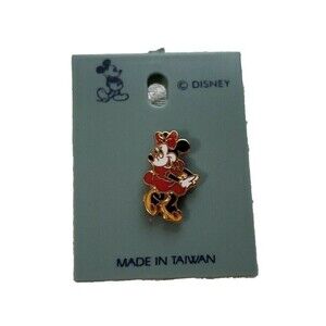Vintage Minnie Mouse Pin Disney Enamel Brooch Lapel Hat Tie Tac Made in Taiwan